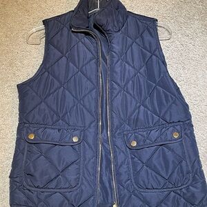 Navy Quilted Vest gold detailing